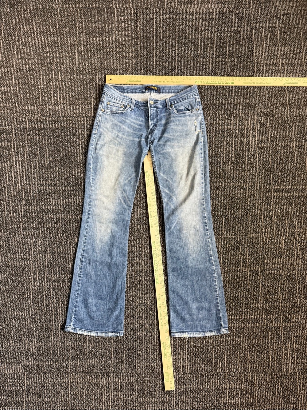 Levis 524 Too Superlow Jeans Juniors size 9 Boot Stretch Faded Blue Low Rise